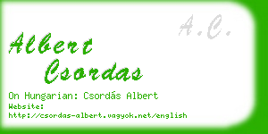 albert csordas business card